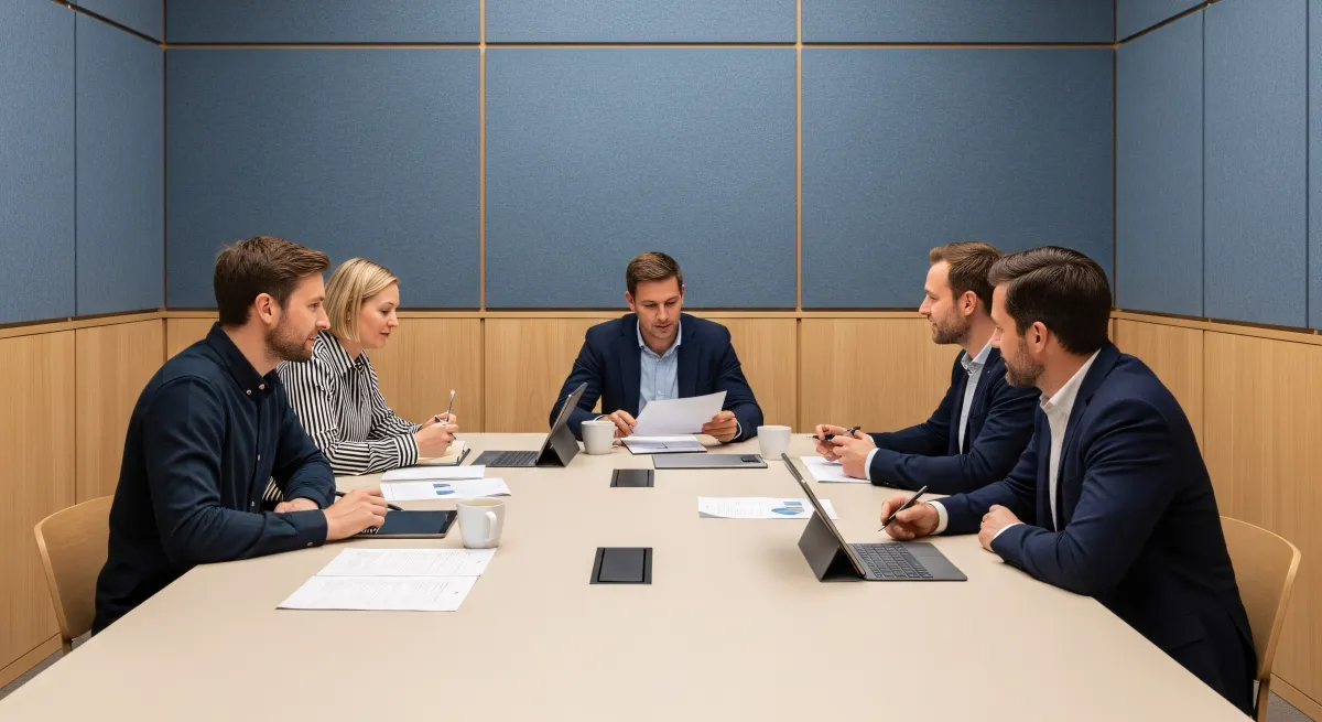 Consultor explicando processo de orçamento